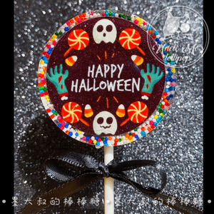 happyHalloween万圣节骷髅糖果墨大叔手工棒棒糖波糖儿童食品零食