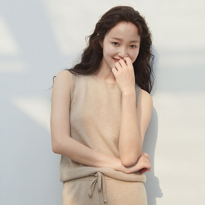 思诺芙德羊绒衫女25秋冬新款圆领修身背心无袖打底针织衫气质内搭