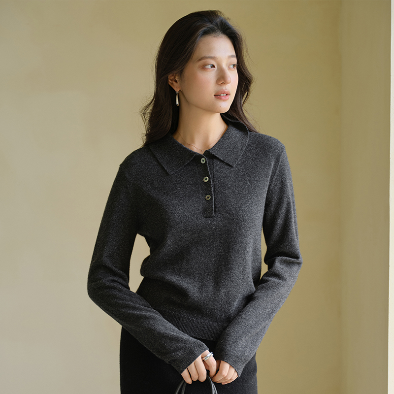 思诺芙德翻领秋冬羊绒衫