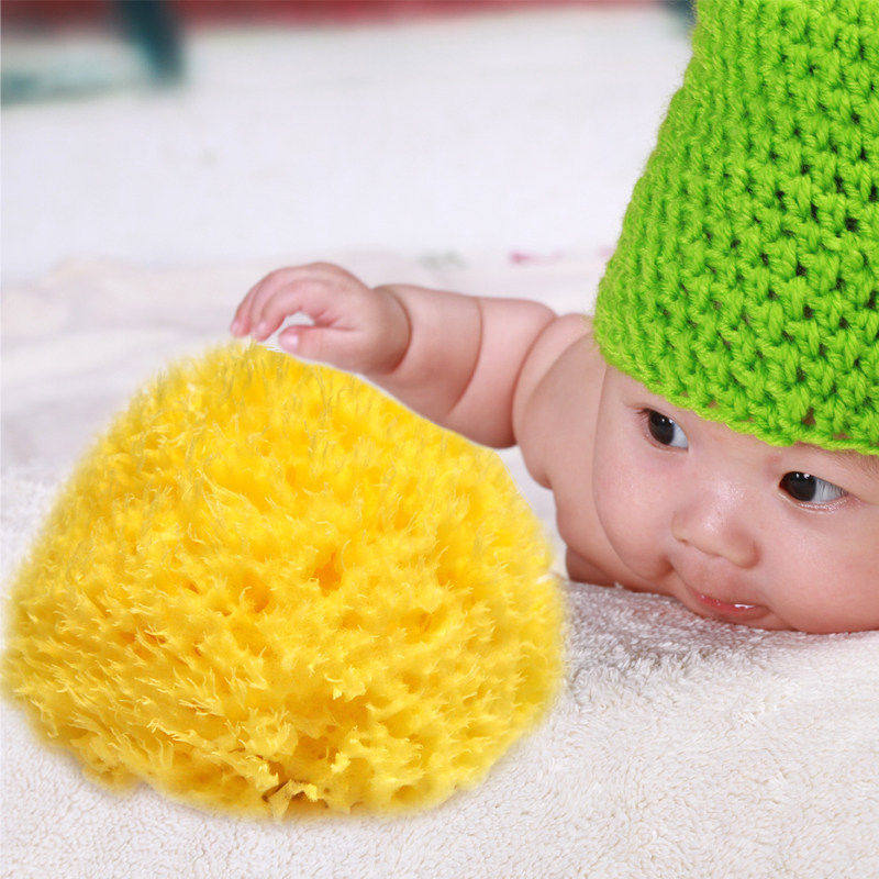 S级新生儿宝宝婴幼儿童洗脸洁面 洗泥膜柔软蜂窝绵 希腊天然海绵