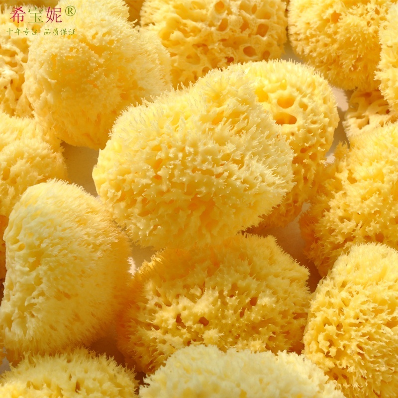 包邮脱色小蜂窝绵洗面膜婴幼儿洗脸沐浴球希腊天然海绵3英寸8厘米