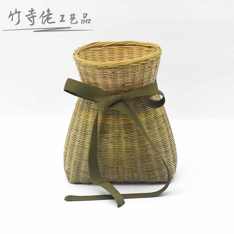 全青皮采茶竹篓手工竹编田园居家小背篓竹筐采茶叶垂钓竹篮采摘茶
