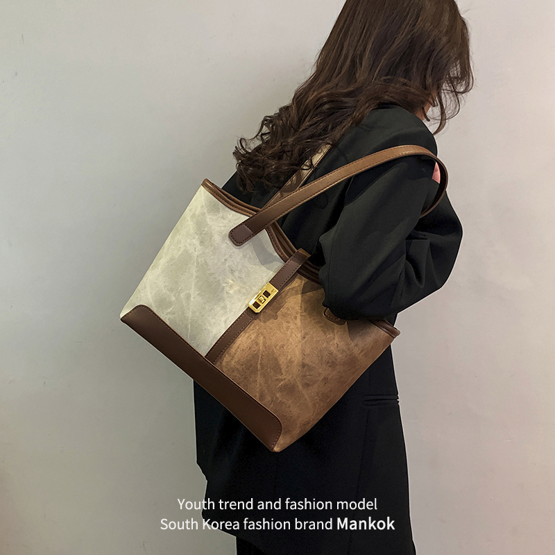 Mankok大容量包包女2025新款潮百搭手提单肩包质感上班通勤托特包,箱包皮具/热销女包/男包,通用款女包,淘宝优惠券,粉丝福利购,淘宝优惠卷