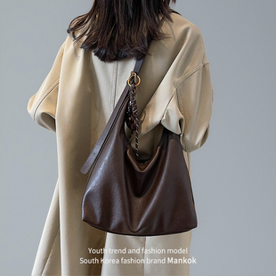 Mankok高级感大容量包包女式 单肩斜挎包小众轻奢通勤托特包潮 新款