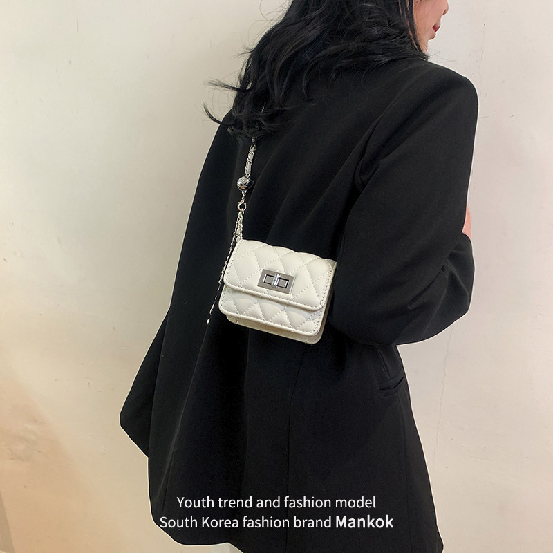 Mankok小方包包女新款2025潮小香风菱格链条包时尚百搭单肩斜挎包,箱包皮具/热销女包/男包,通用款女包,淘宝优惠券,粉丝福利购,淘宝优惠卷