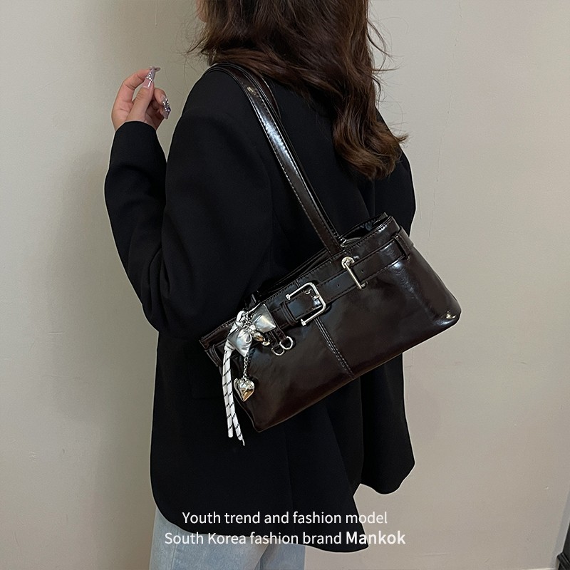 Mankok高级感腋下包女2025新款潮时尚单肩包韩版小众设计通勤女包