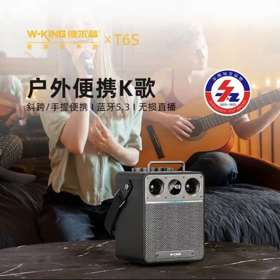 维尔晶T6S乐器音响 户外便携式广场大功率一体机弹唱直播蓝牙音箱