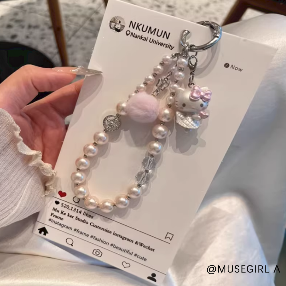 少女粉色毛球珍珠吊坠串珠少女kitty猫手机链可爱手机链挂绳,服饰配件/皮带/帽子/围巾,包挂件,淘宝优惠券,粉丝福利购,淘宝优惠卷