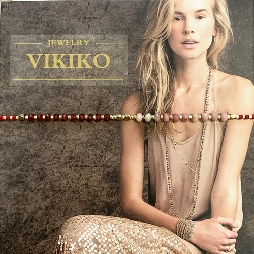 VIKIKO【小桃花】串珠小众红色宝石女生手链天然红纹石本命小红绳
