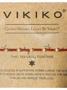 VIKIKO串珠手作女友红绳哑光本命红极细天然珍珠小手链女同款礼物