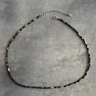 VIKIKO小众品牌 天然黑玛瑙守护静心女生锁骨链925银扣环保防过敏