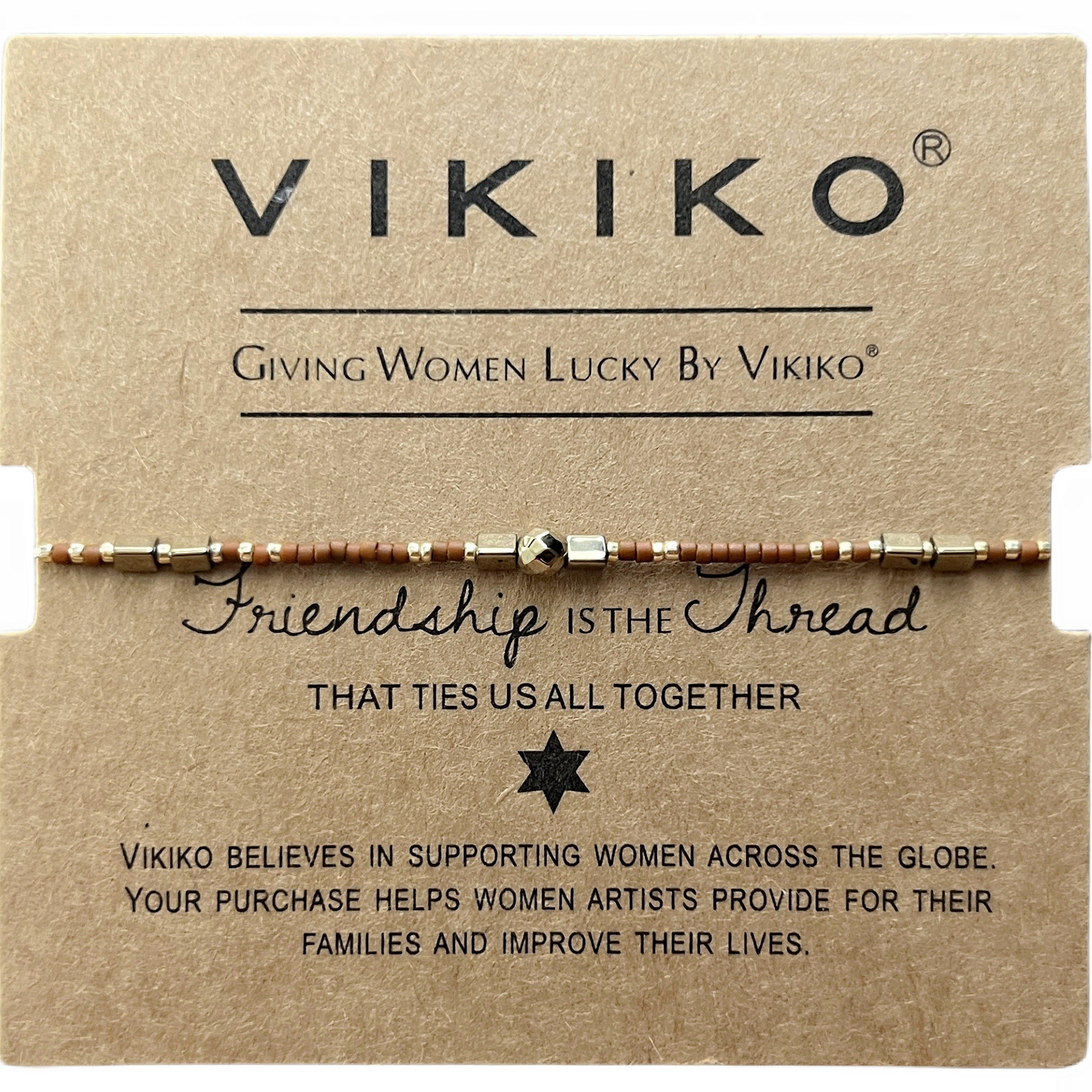 VIKIKO 天然黑胆石矿石女生珠串细小手链绳闺蜜同款礼物