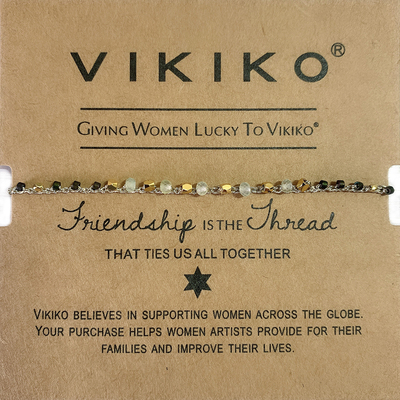 VIKIKO女半宝石纯手工编织手链