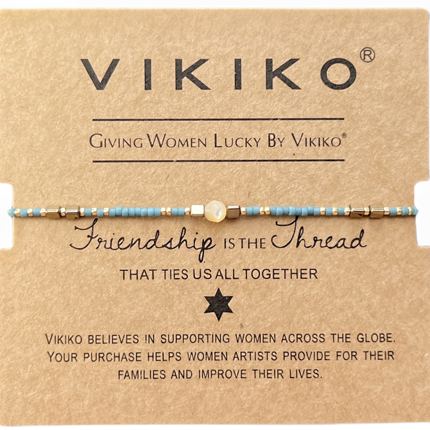 VIKIKO【财富】小众设计串珠天然黄贝壳女生细手链简约情侣礼物