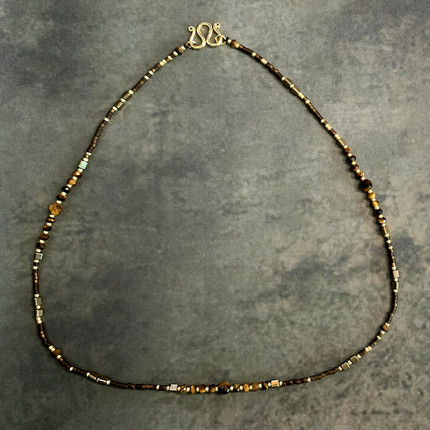 VIKIKO【独立自信】女生天然虎眼石极细个性女生锁骨链闺蜜款