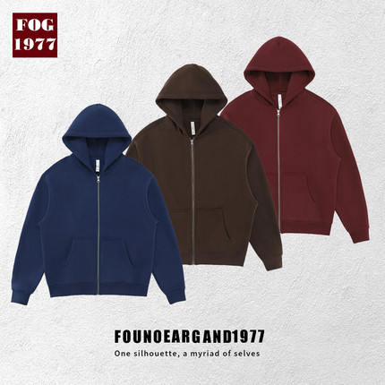 FOG自发热加绒拉链帽衫卫衣简约宽松高街百搭 ins潮开衫连帽情侣