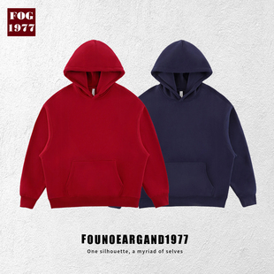 FOG重磅连帽卫衣男女宽松简约纯色口袋帽衫 潮牌 抓绒拉毛保暖美式