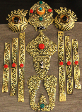 鹿头鹿角包铜装饰品铜片