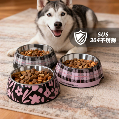 休普猫碗狗碗不锈钢防打翻