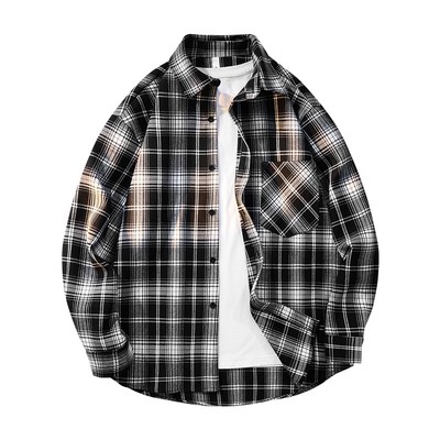 【甜甜圈专享】秋季情侣时尚休闲格子衬衫外套XTCS8850