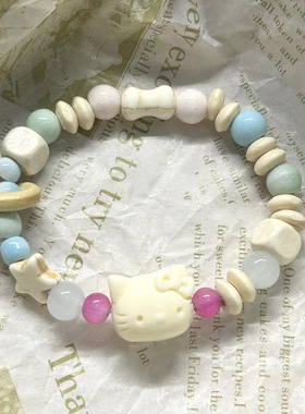 猫咪陶瓷景德镇手链可爱