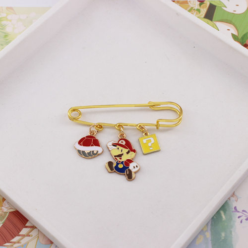 卡通游戏玛丽奥胸针可爱