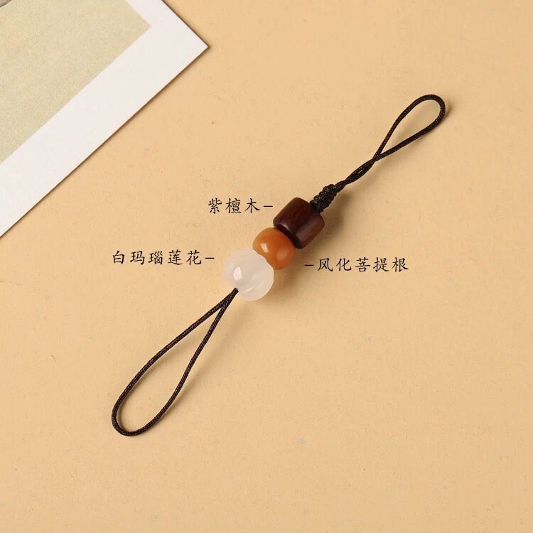 炭烧猫爪菩提女手机壳挂件指环可爱猫咪手捻小吊坠钥匙扣挂饰