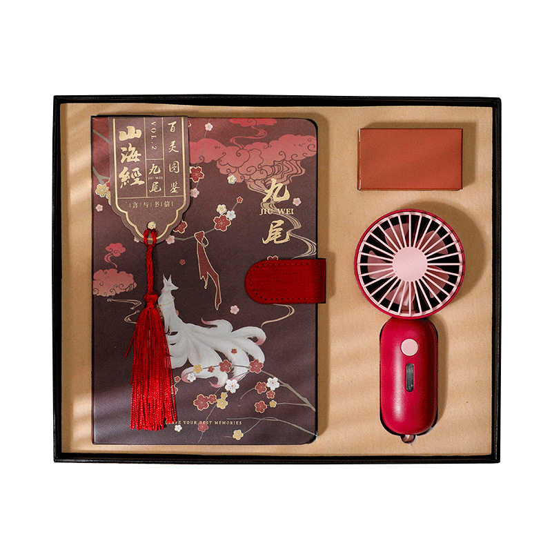 手持迷你小风扇办公室桌面便携式创意小雏菊电风扇手账本礼盒套装