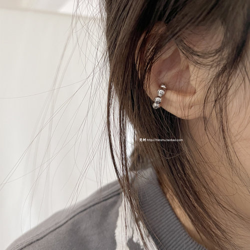 光亮立体泡泡连接耳骨夹