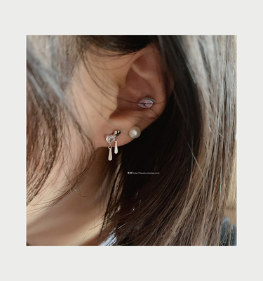 999纯银晃晃爱心锆石耳钉