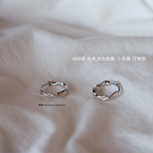 梵树For 莫比乌斯微镶光亮小耳圈 999银 handmade 一束光