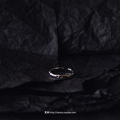 一点蓝 梵树For handmade s925纯银小众设计锆石肌理银戒指
