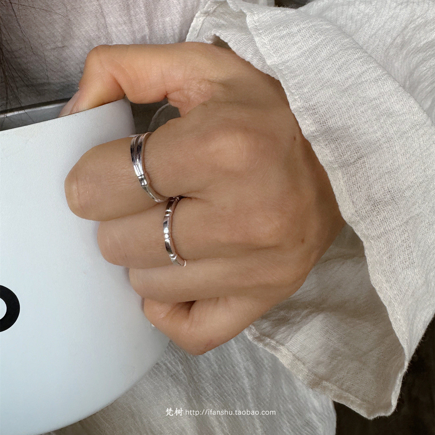 梵树For handmade-《morning》通体925纯银线条交叉戒指 长方细戒,饰品/流行首饰/时尚饰品新,戒指/指环,淘宝优惠券,粉丝福利购,淘宝优惠卷