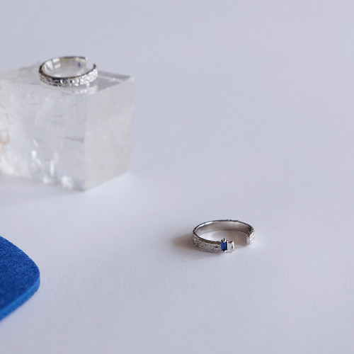 梵树深蓝纯银设计感小众镶嵌锆石