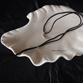 handmade 被月亮选中 925银 梵树For 黑色绳编 月亮项链