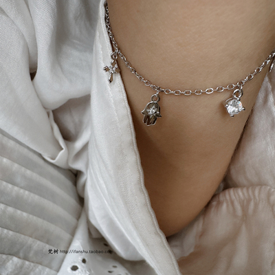 梵树For handmade-《守护》S925感恩十字小手挂坠手链