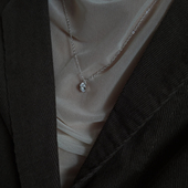 梵树For 透明锆石项链纯银细锁骨链 S925银 handmade 甜白物语