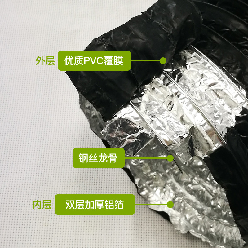 吸抽油烟机排烟管PVC铝箔管道厨房商用风机排风管排气管配件大全