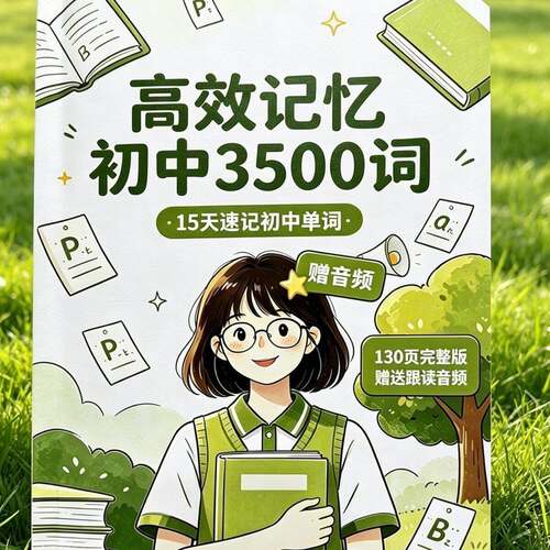 38天背诵初高中3500英语单词漫画本中考688高频词配套听力音频