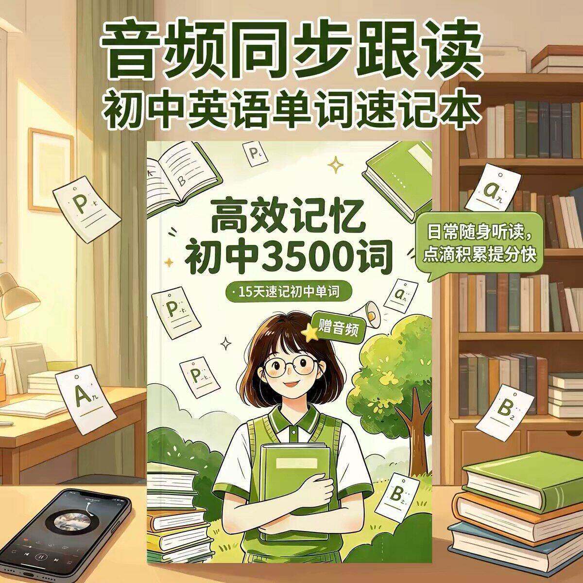 中考高考英语3500词全套漫画笔记初中688高频词高中38天速记配音