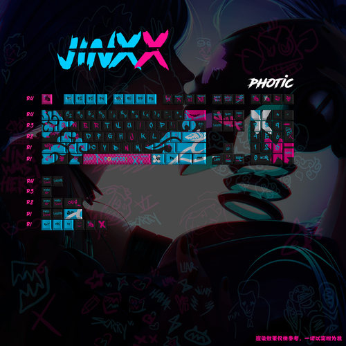 Jinx Keycaps MechanicalKeyboardSublimationRGB wooting Arcane