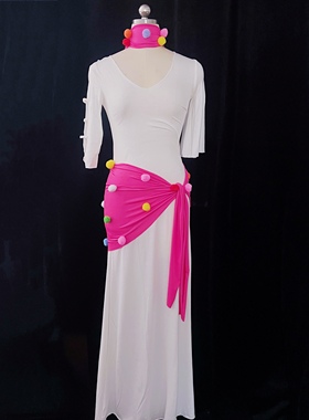 新款肚皮舞东方舞民俗袍子莫代尔毛球臀巾balady saidi shabby