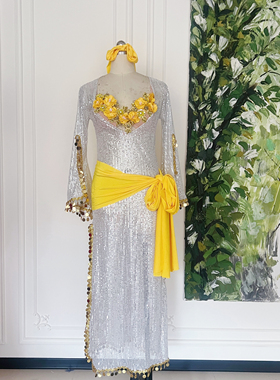 肚皮舞袍子演出服袍子东方舞连衣裙baladi saidi民俗藤杖舞蹈服装