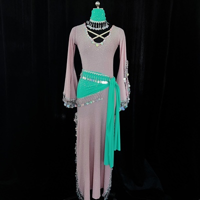 新款肚皮舞东方舞民俗袍子balady shabby saidi重工团体比赛定制