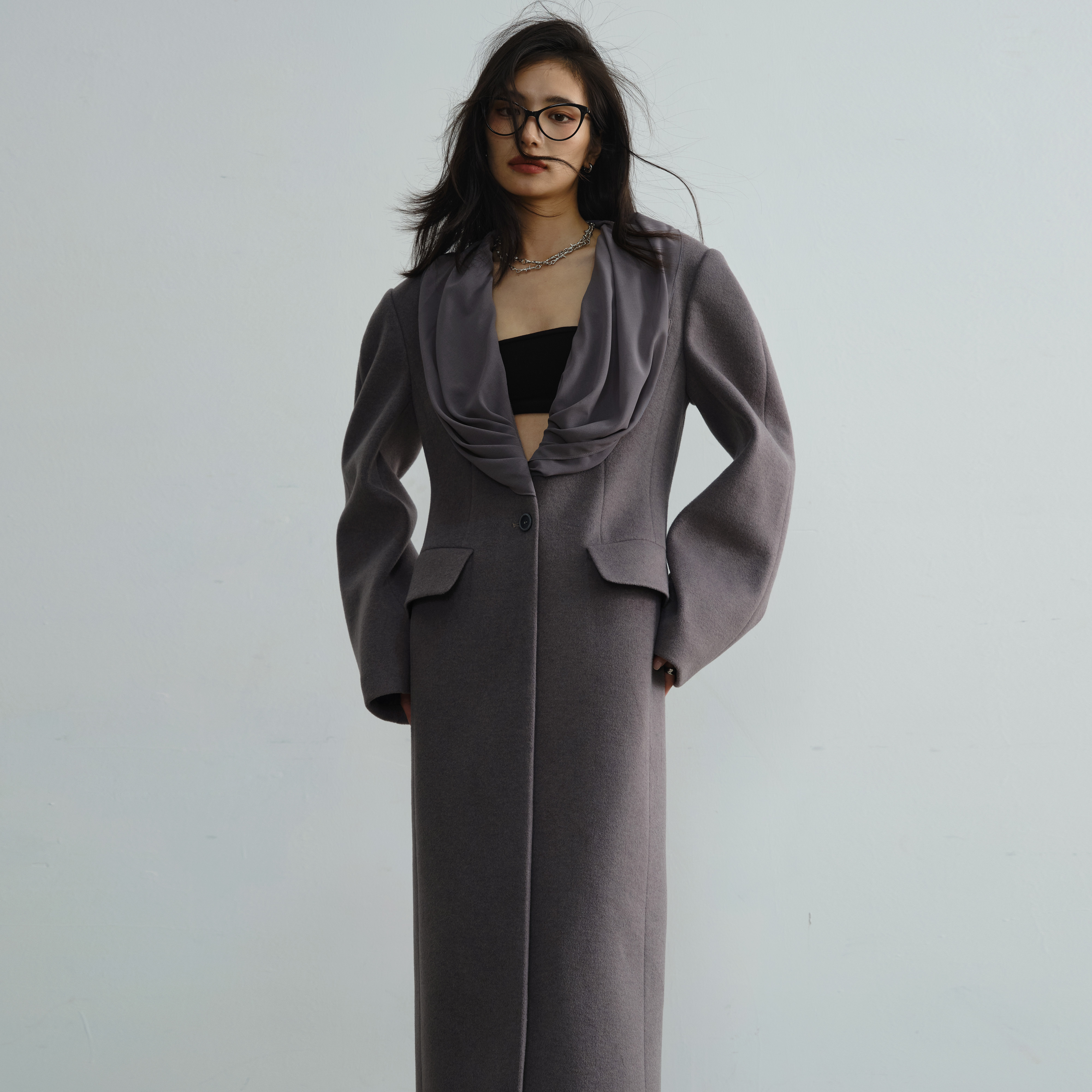 JNYLON毛呢长款复古优雅围巾