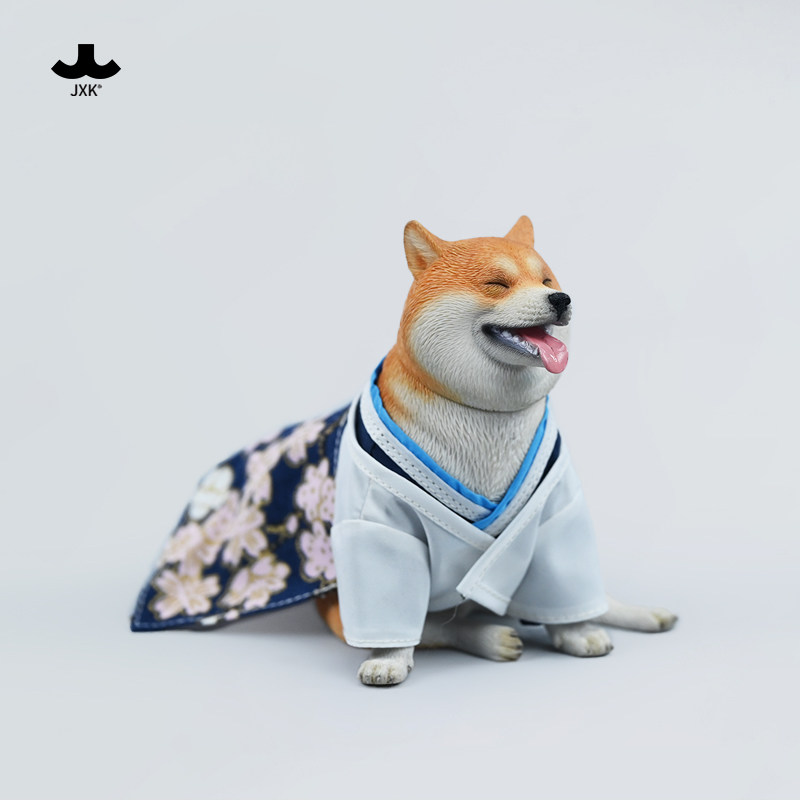 JXK和风柴犬模型飞机耳修勾周边可爱小狗穿裙子可动手办潮玩摆件