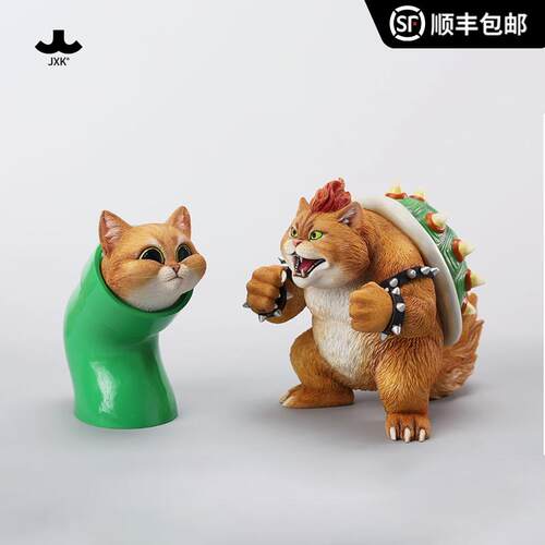 JXK 酷霸喵暗黑大巴巴仿真猫咪手办周边公仔创意潮流玩具摆件模型
