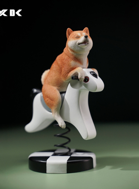 JXK 1/6 摇摇马柴犬网红可爱创意公仔宠物狗摆件周边潮玩模型手办