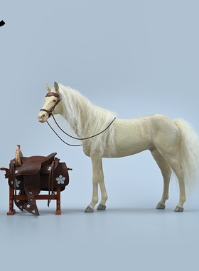 JXK汗血马阿哈尔捷金动物模型仿真白马骏马黑马手办摆件配1/6兵人