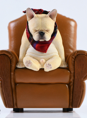 JXK 法国斗牛犬2.0 颓废狗高端模型仿真动物法斗桌面饰品树脂摆件